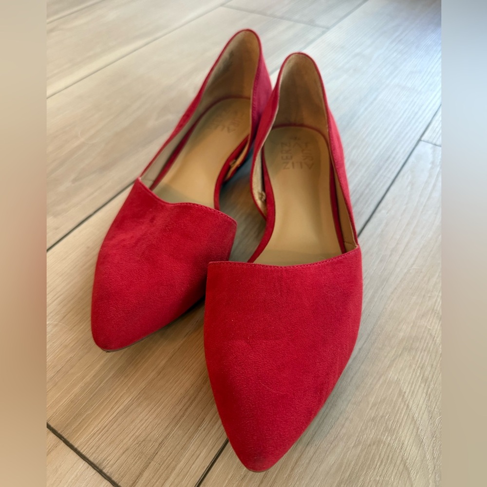 Elegant Red Suede Flats